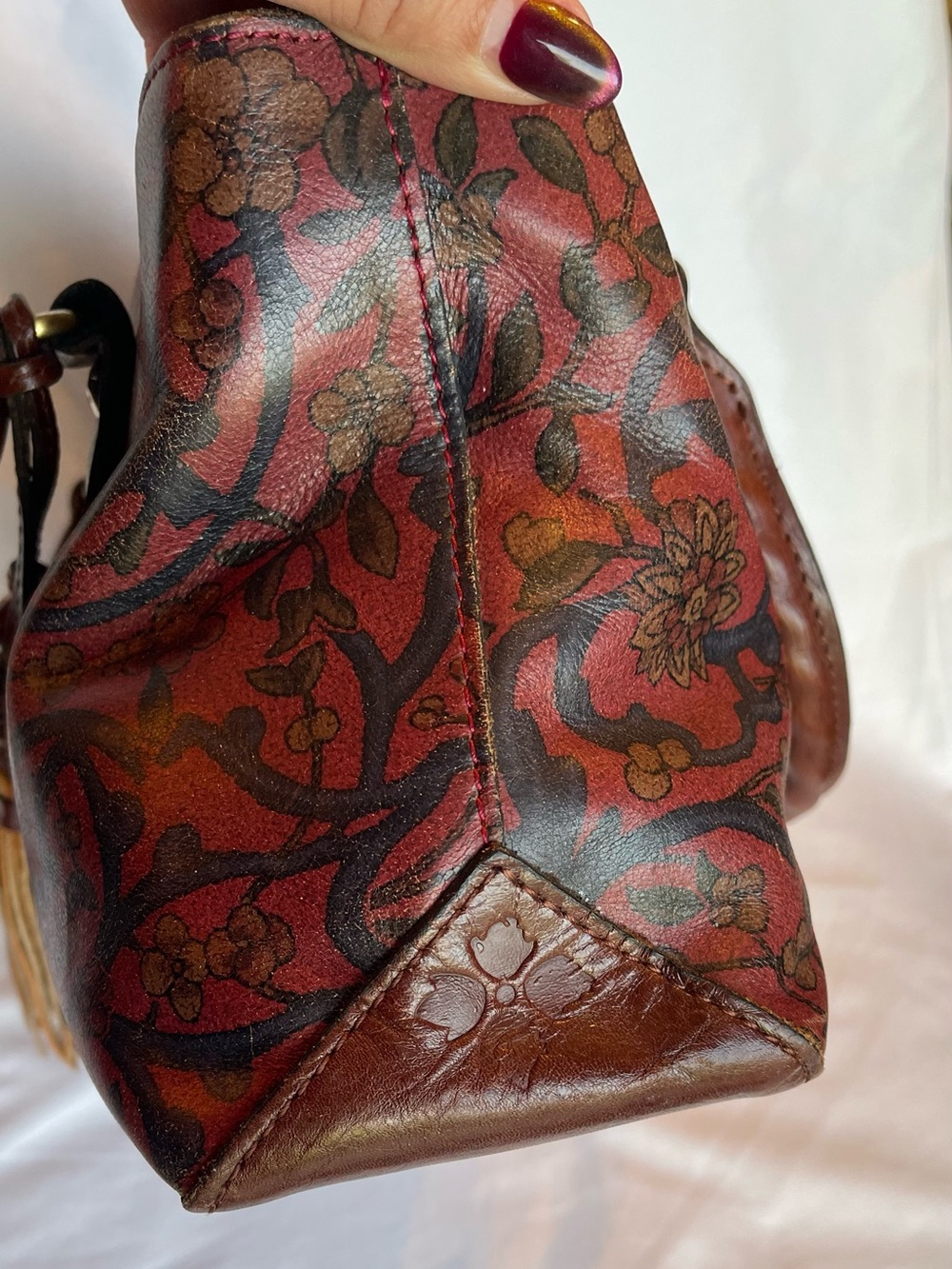 Patricia Nash Angela Satchel Floral Vintage with Tassels - Picture 9 of 11